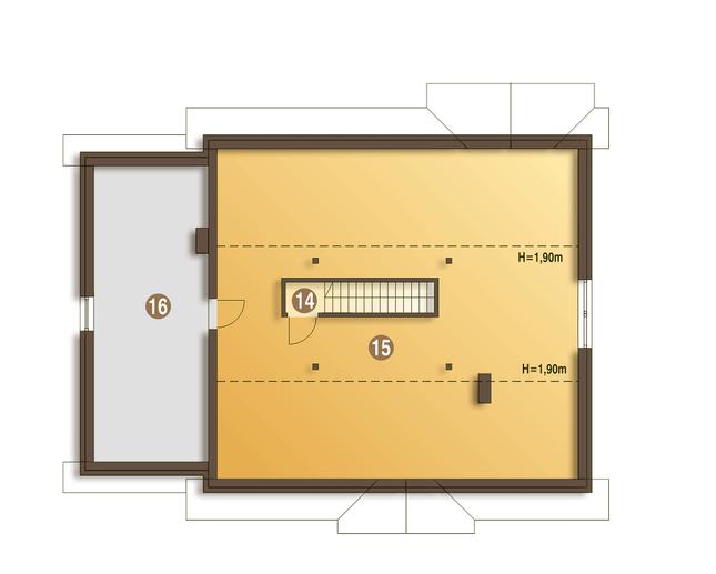 Rzut poddasza POW. 1,0 m²