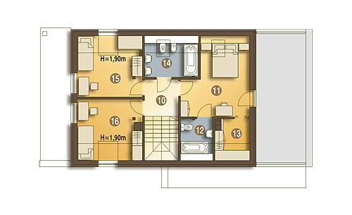 Rzut poddasza POW. 61,5 m²