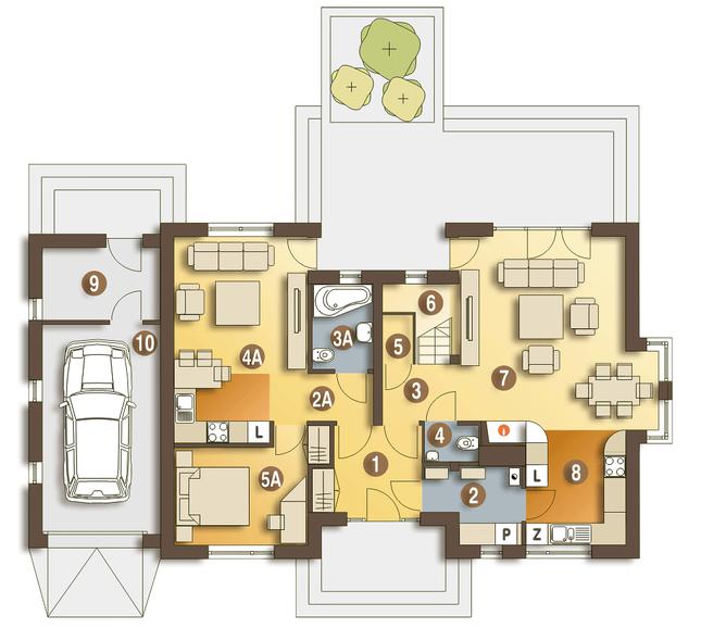 Rzut parteru POW. 115,5 m²