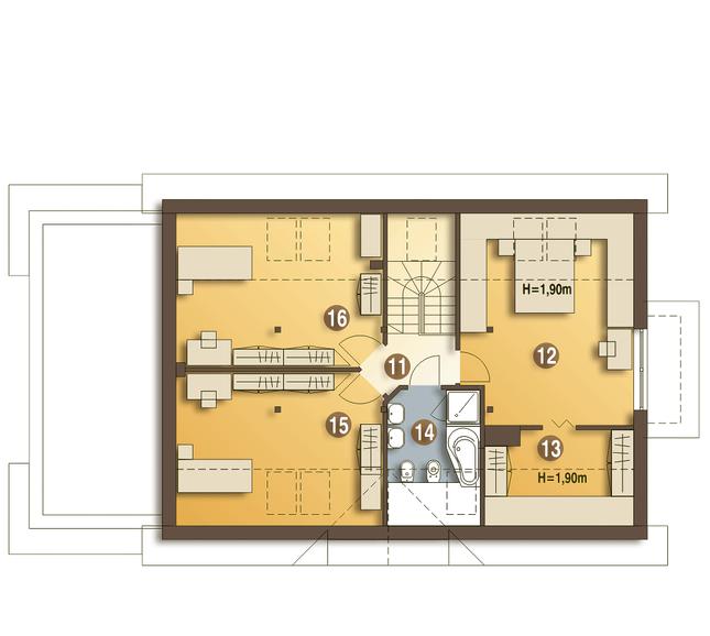 Rzut poddasza POW. 91,5 m²
