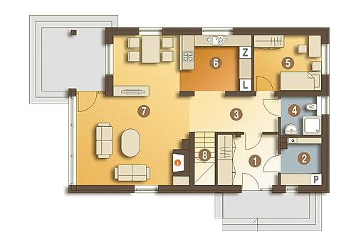 Rzut parteru POW. 78,2 m²