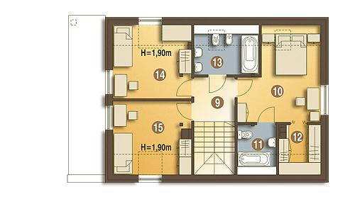 Rzut poddasza POW. 61,5 m²