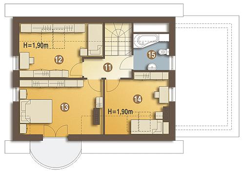 Rzut poddasza POW. 56,7 m²