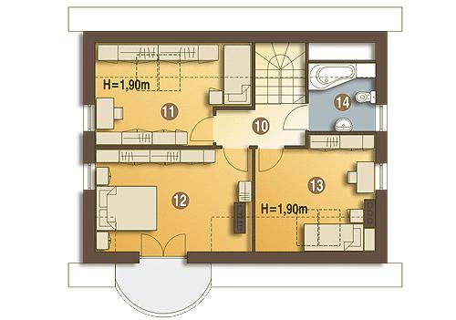 Rzut poddasza POW. 57,9 m²