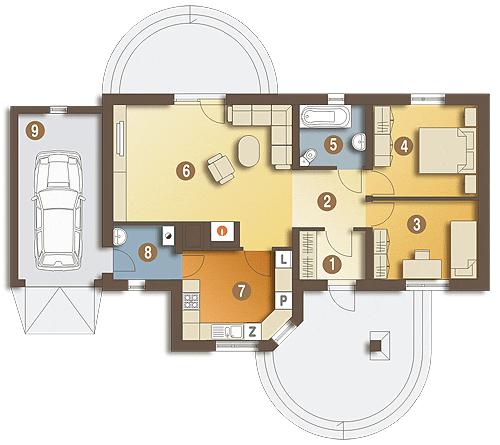 Rzut parteru lustro POW. 94,8 m²