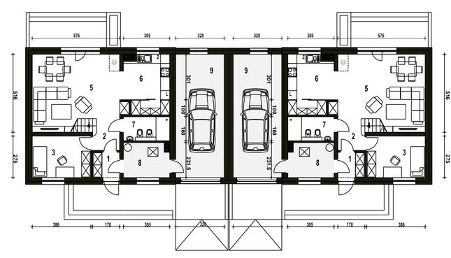 Rzut parteru POW. 95,9 m²