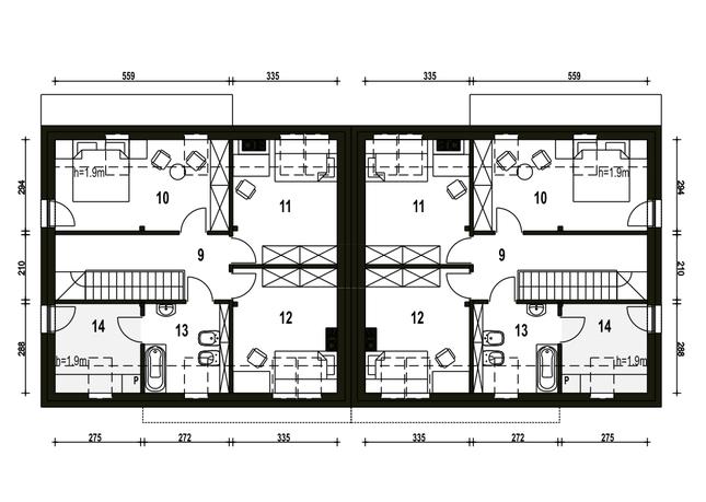 Rzut poddasza POW. 65,5 m²