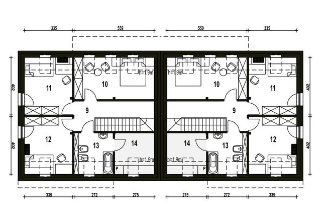 Rzut poddasza POW. 65,5 m²