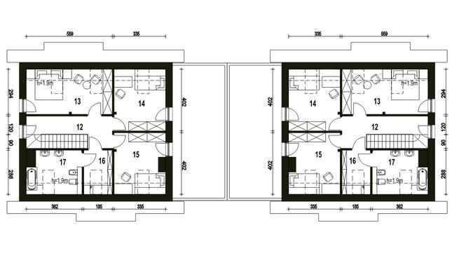 Rzut poddasza POW. 65,7 m²