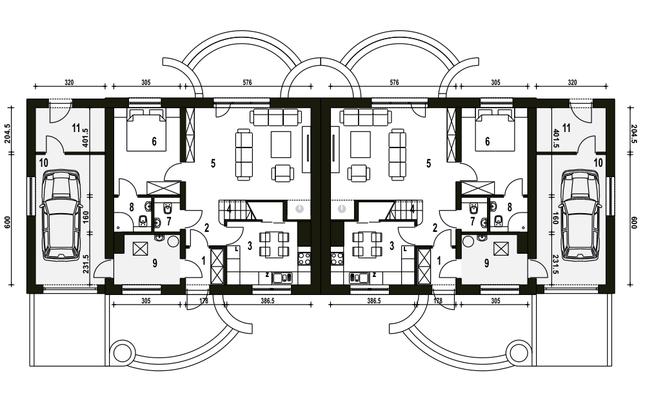 Rzut parteru POW. 94,1 m²