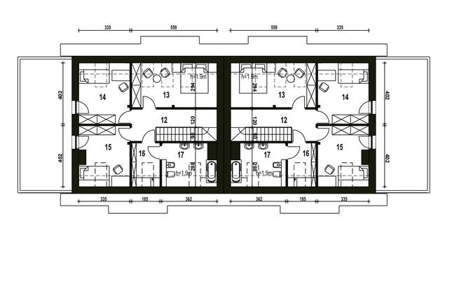 Rzut poddasza POW. 65,7 m²