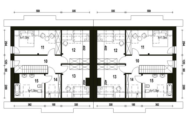 Rzut poddasza POW. 65,7 m²