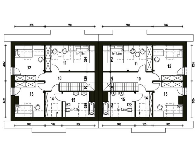 Rzut poddasza POW. 65,7 m²