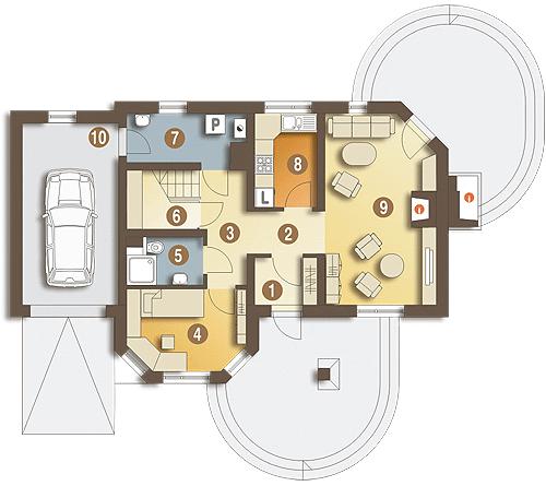 Rzut parteru POW. 71,9 m²