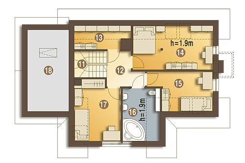 Rzut poddasza POW. 66,8 m²