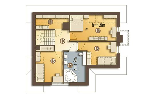 Rzut poddasza POW. 62,8 m²