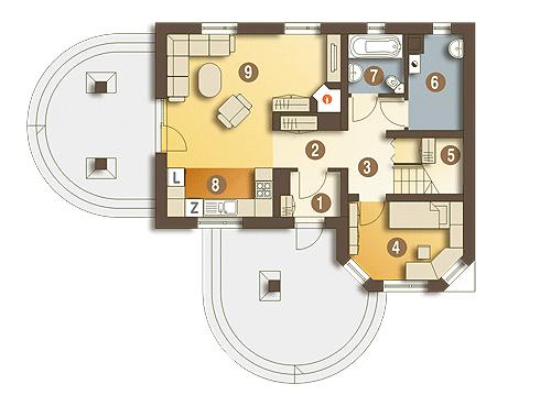 Rzut parteru POW. 60,2 m²