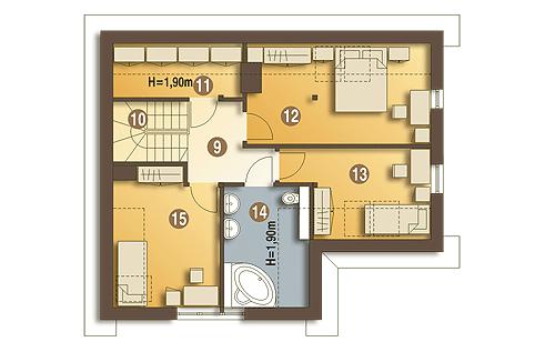 Rzut poddasza POW. 66,9 m²