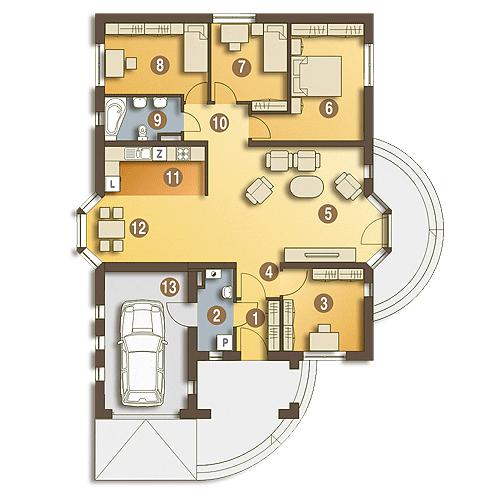 Rzut parteru POW. 145,3 m²