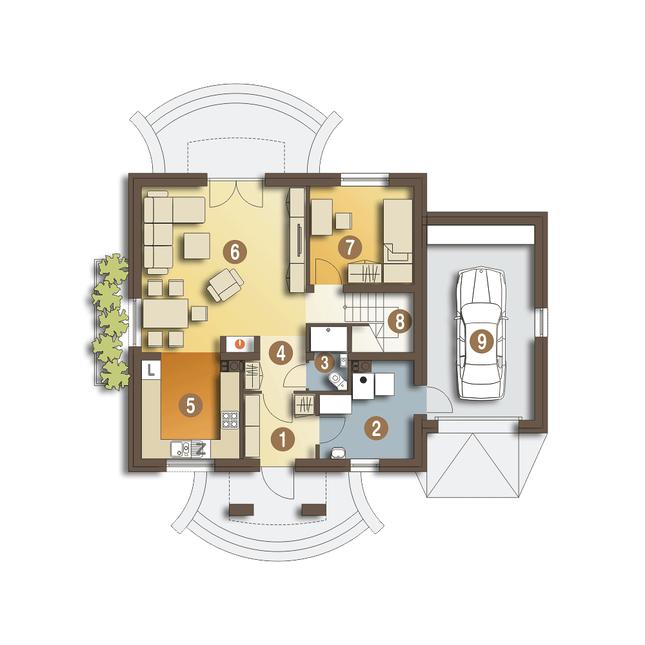 Rzut parteru POW. 85,1 m²