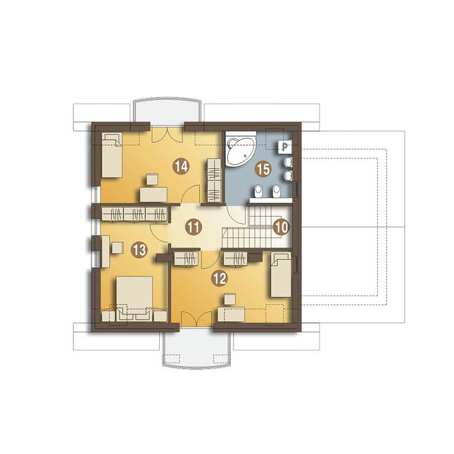Rzut poddasza POW. 57,7 m²