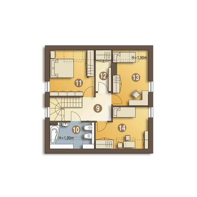 Rzut poddasza POW. 67,1 m²