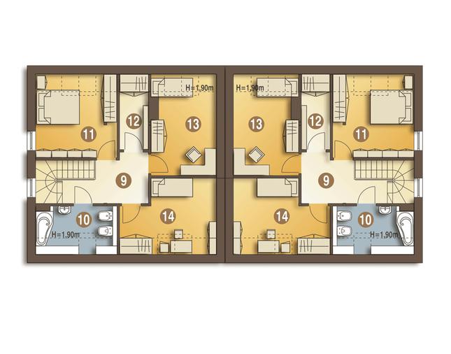 Rzut poddasza POW. 65,6 m²