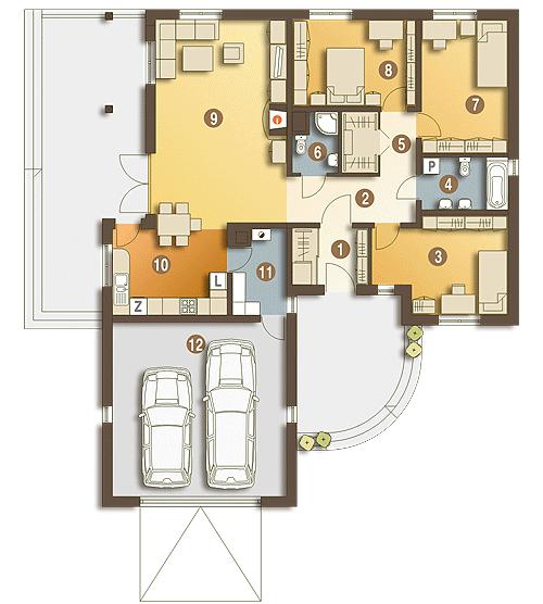 Rzut parteru POW. 151,0 m²