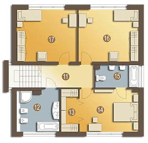 Rzut piętra POW. 88,0 m²