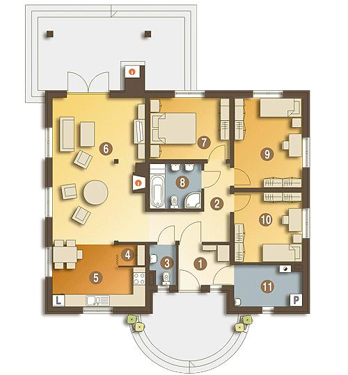 Rzut parteru POW. 112,5 m²