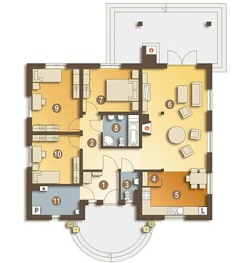 Rzut parteru lustro POW. 112,5 m²