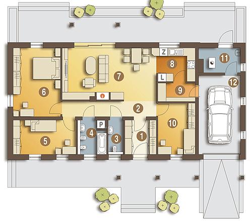 Rzut parteru POW. 117,3 m²