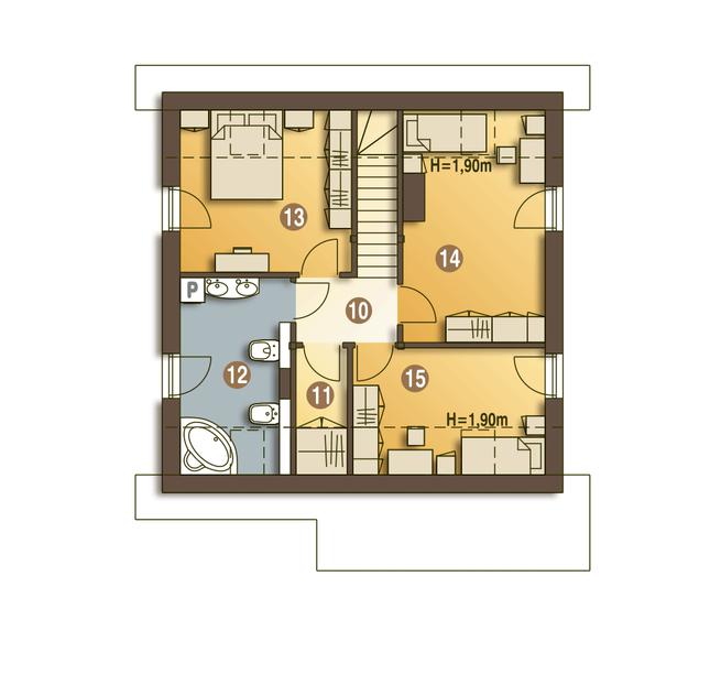 Rzut poddasza POW. 59,1 m²