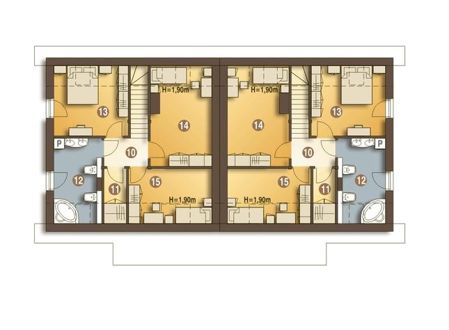 Rzut poddasza POW. 59,1 m²