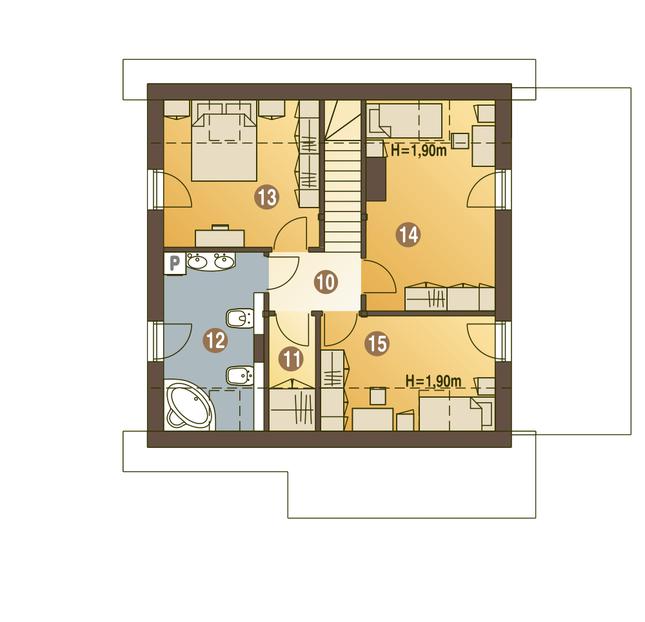 Rzut poddasza POW. 59,1 m²