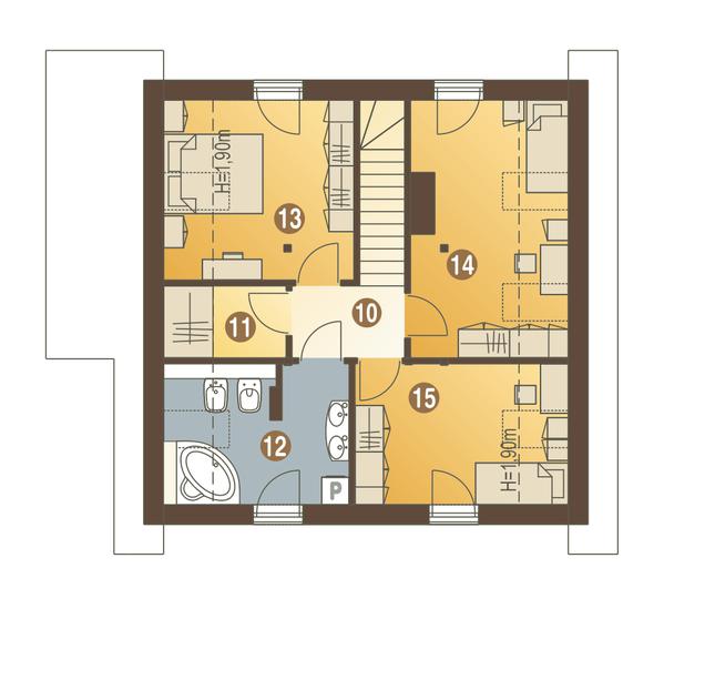 Rzut poddasza POW. 58,1 m²