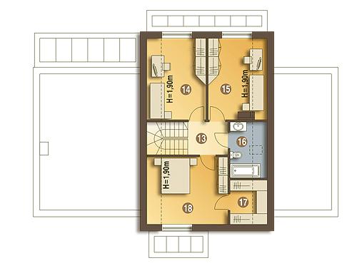 Rzut poddasza POW. 62,0 m²