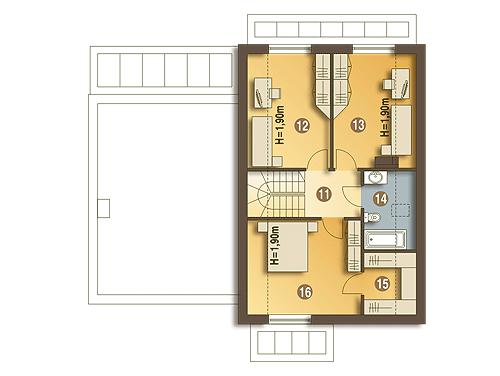 Rzut poddasza POW. 62,4 m²