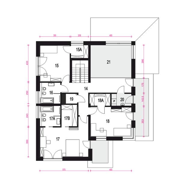 Rzut piętra POW. 97,3 m²