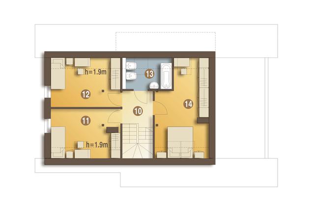 Rzut poddasza POW. 55,3 m²