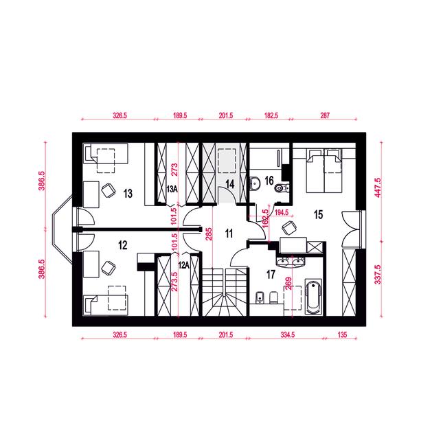Rzut poddasza POW. 86,2 m²