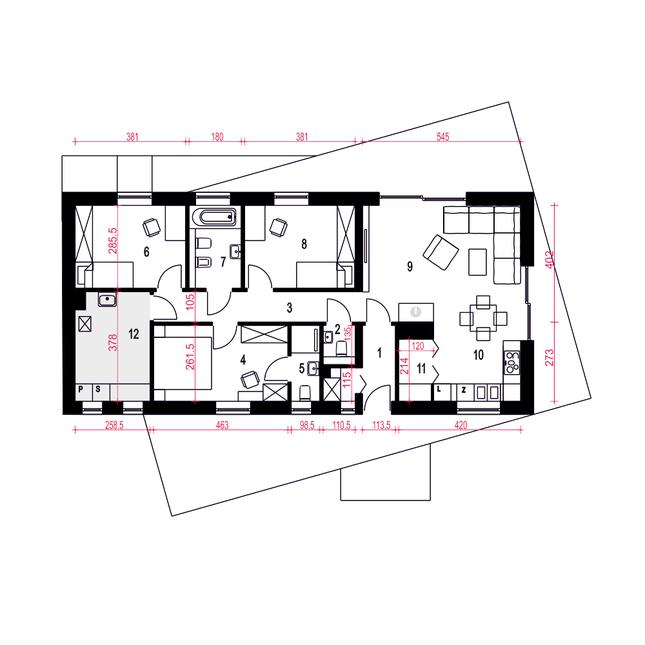 Rzut parteru POW. 95,3 m²