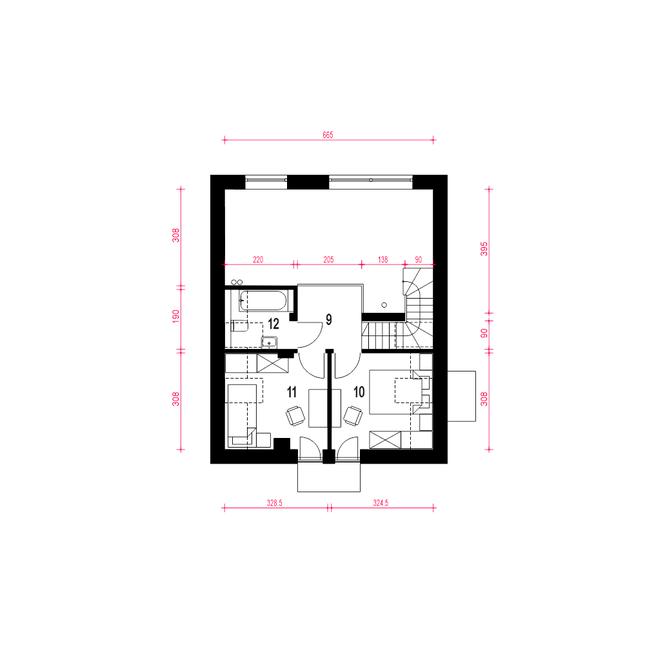 Rzut poddasza POW. 27,3 m²
