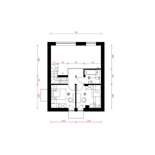 Rzut poddasza lustro POW. 27,3 m²