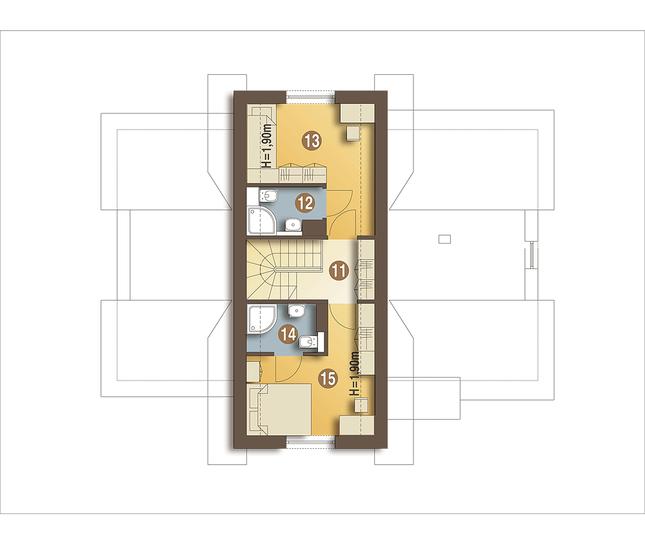 Rzut poddasza POW. 33,7 m²