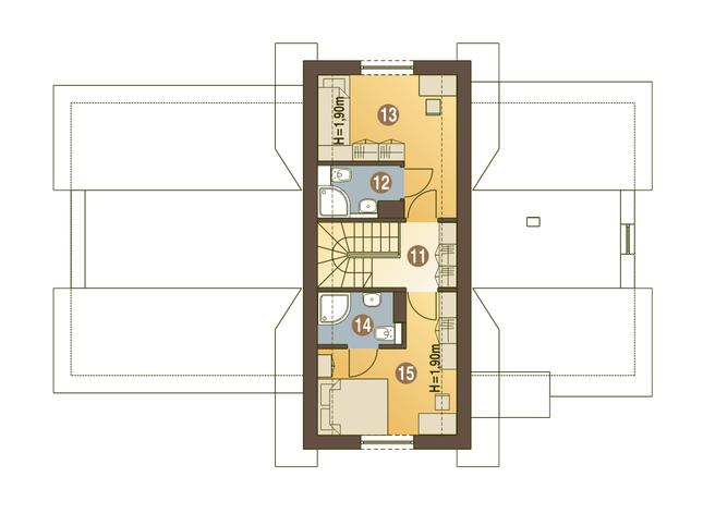 Rzut poddasza POW. 33,7 m²