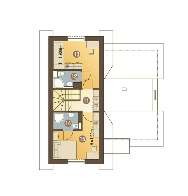 Rzut poddasza POW. 33,7 m²