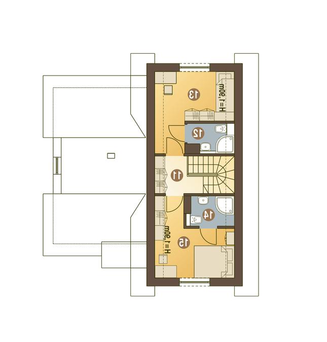 Rzut poddasza lustro POW. 33,7 m²