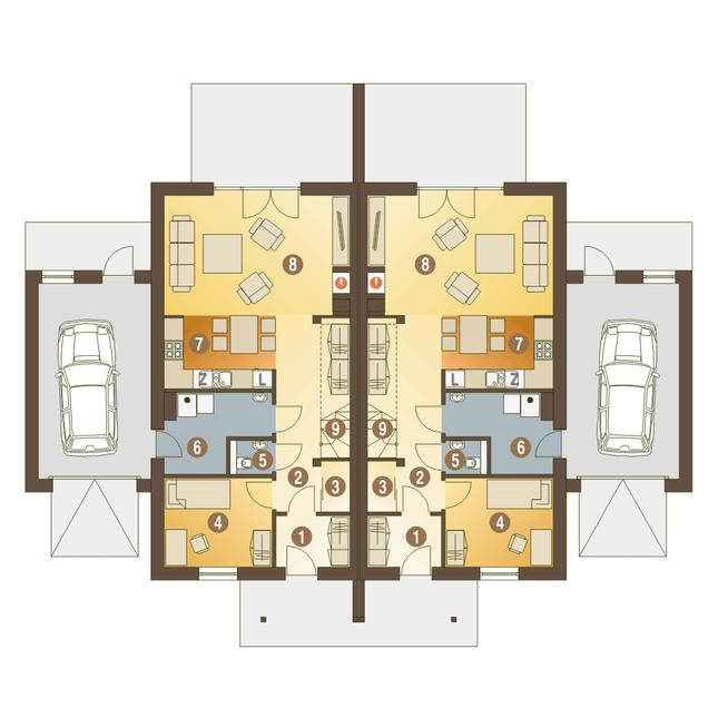 Rzut parteru POW. 87,7 m²