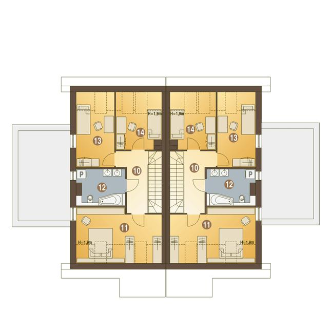 Rzut poddasza POW. 59,0 m²